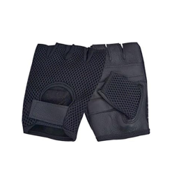 Leather Mesh Fingerless Gloves